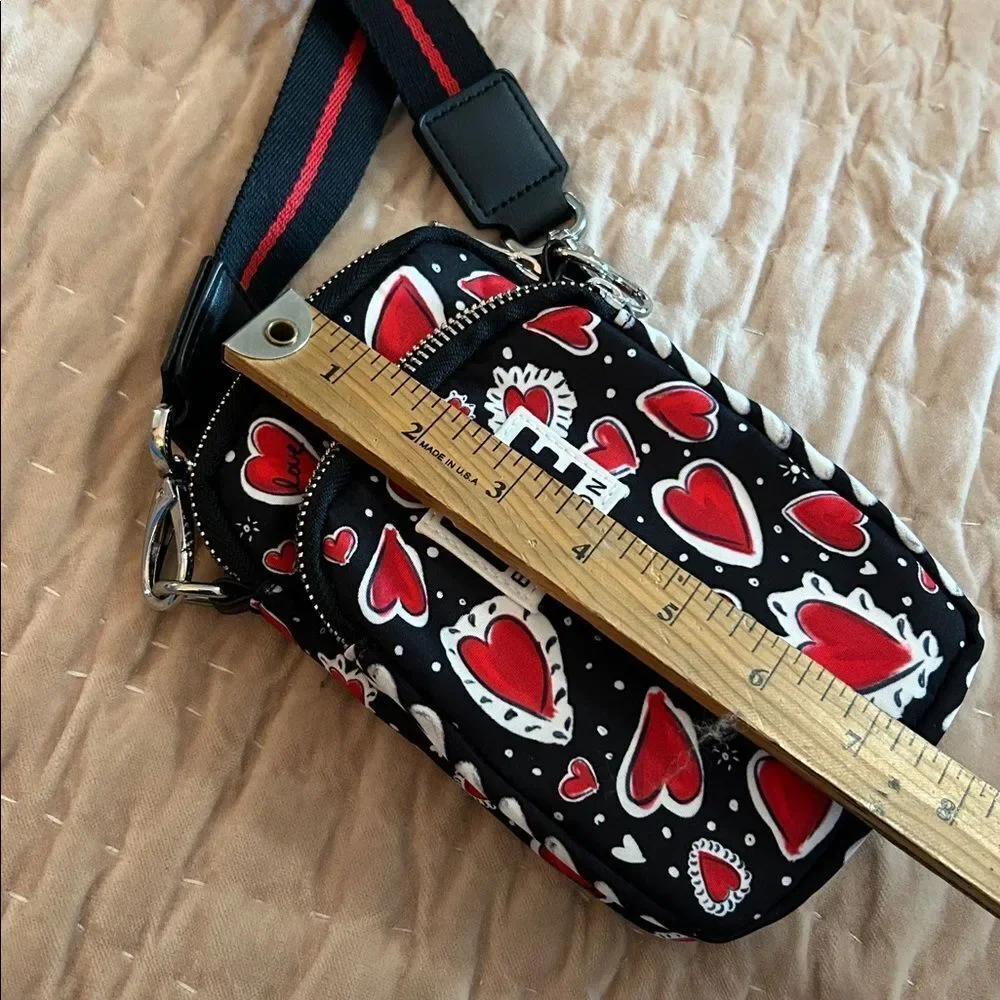 Brighton Love Heart Phone/wallet  Bag - Black and Red